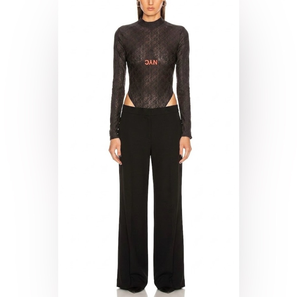 Alexander Wang x Addidas Original Women Sheer Logo BodySuit- Black- Size XS-BNWT